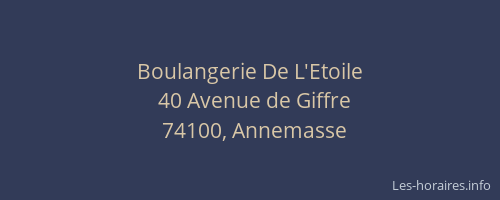 Boulangerie De L'Etoile