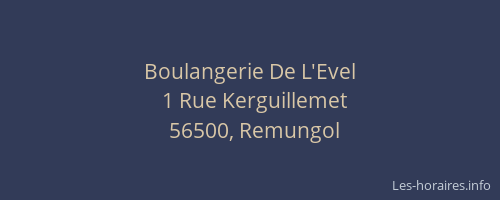 Boulangerie De L'Evel