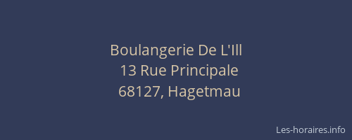 Boulangerie De L'Ill