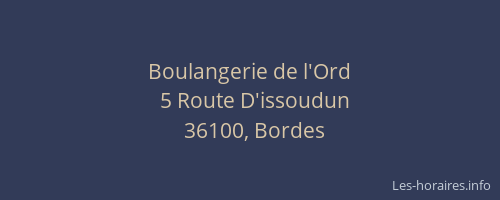 Boulangerie de l'Ord