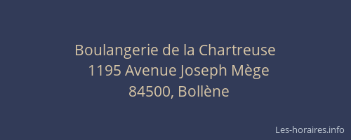 Boulangerie de la Chartreuse