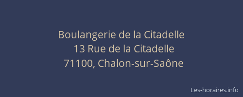 Boulangerie de la Citadelle