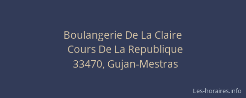 Boulangerie De La Claire