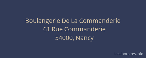 Boulangerie De La Commanderie