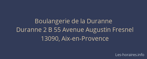 Boulangerie de la Duranne
