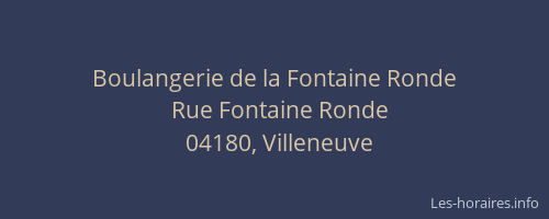Boulangerie de la Fontaine Ronde