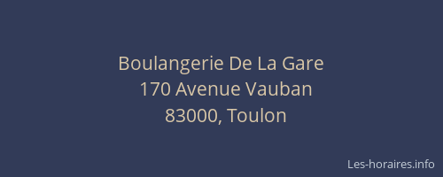 Boulangerie De La Gare