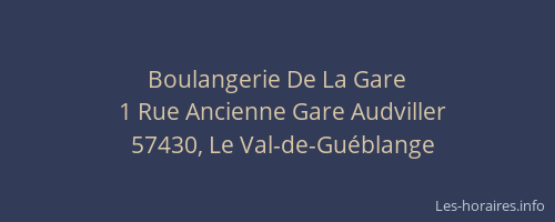 Boulangerie De La Gare