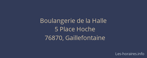 Boulangerie de la Halle
