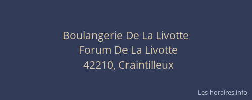 Boulangerie De La Livotte
