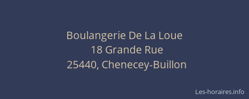 Boulangerie De La Loue