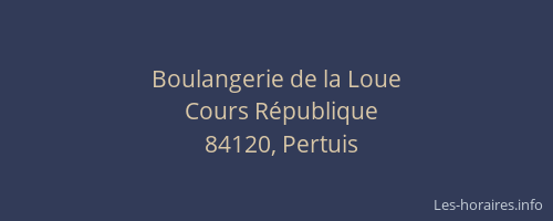 Boulangerie de la Loue