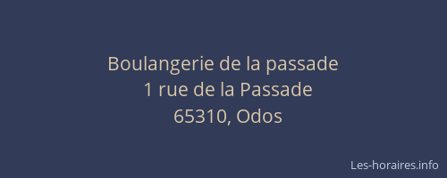 Boulangerie de la passade