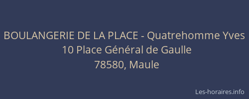 BOULANGERIE DE LA PLACE - Quatrehomme Yves