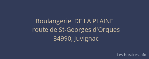 Boulangerie  DE LA PLAINE