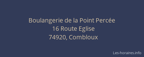 Boulangerie de la Point Perc&eacute;e