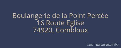Boulangerie de la Point Percée