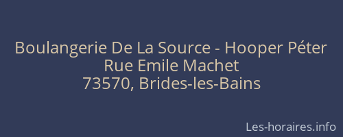 Boulangerie De La Source - Hooper Péter