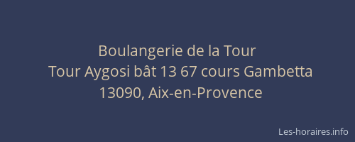 Boulangerie de la Tour