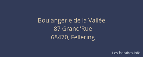 Boulangerie de la Vall&eacute;e