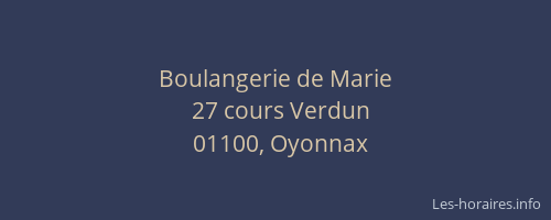 Boulangerie de Marie