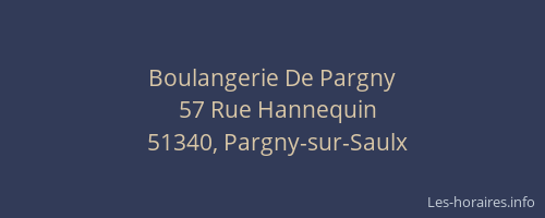 Boulangerie De Pargny