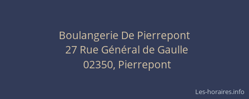 Boulangerie De Pierrepont