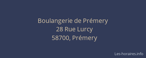 Boulangerie de Pr&eacute;mery