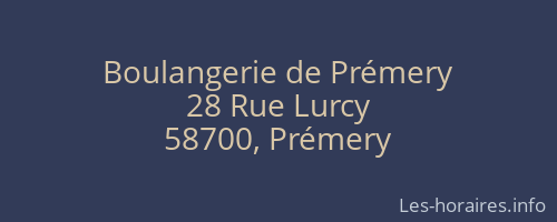 Boulangerie de Prémery