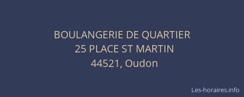 BOULANGERIE DE QUARTIER
