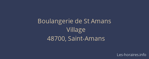 Boulangerie de St Amans