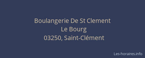 Boulangerie De St Clement