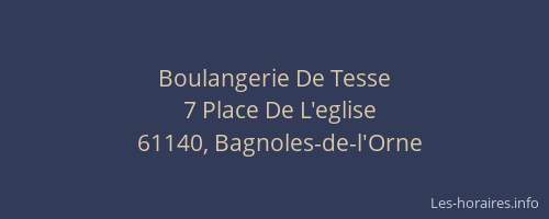 Boulangerie De Tesse