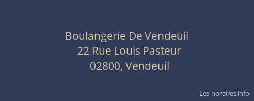 Boulangerie De Vendeuil