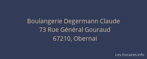 Boulangerie Degermann Claude