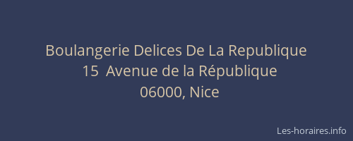 Boulangerie Delices De La Republique