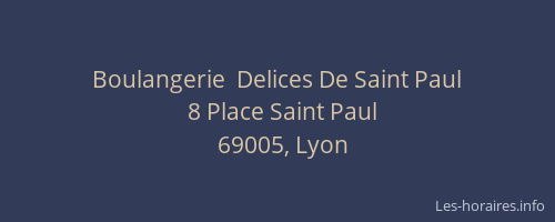 Boulangerie  Delices De Saint Paul