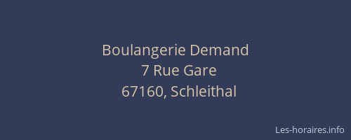 Boulangerie Demand