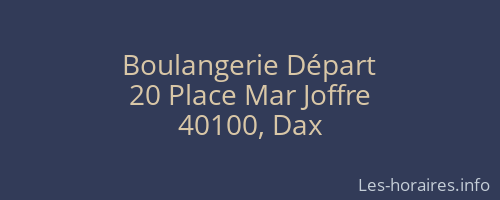 Boulangerie Départ