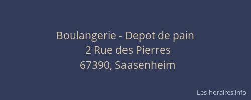 Boulangerie - Depot de pain