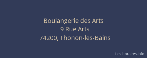 Boulangerie des Arts