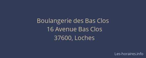 Boulangerie des Bas Clos