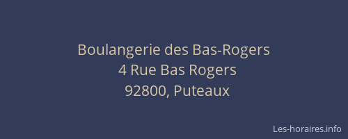 Boulangerie des Bas-Rogers