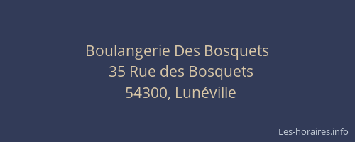 Boulangerie Des Bosquets