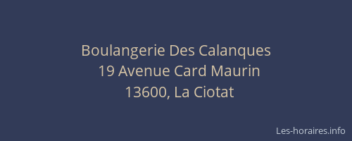 Boulangerie Des Calanques