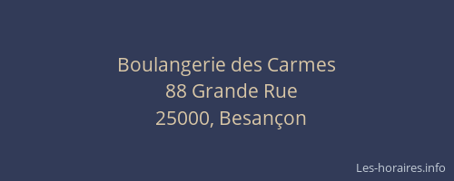Boulangerie des Carmes