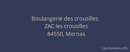 Boulangerie des crousilles