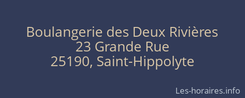 Boulangerie des Deux Rivières