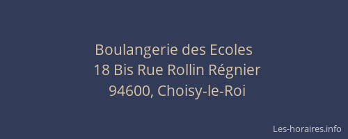 Boulangerie des Ecoles