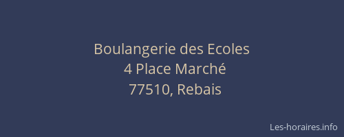 Boulangerie des Ecoles